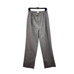 James Street CO Women's Hemp Blend Elastic Waist Klein Trousers Gray Sz L